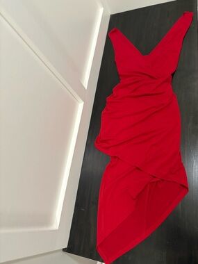 Zara Red Off-Shoulder Dress